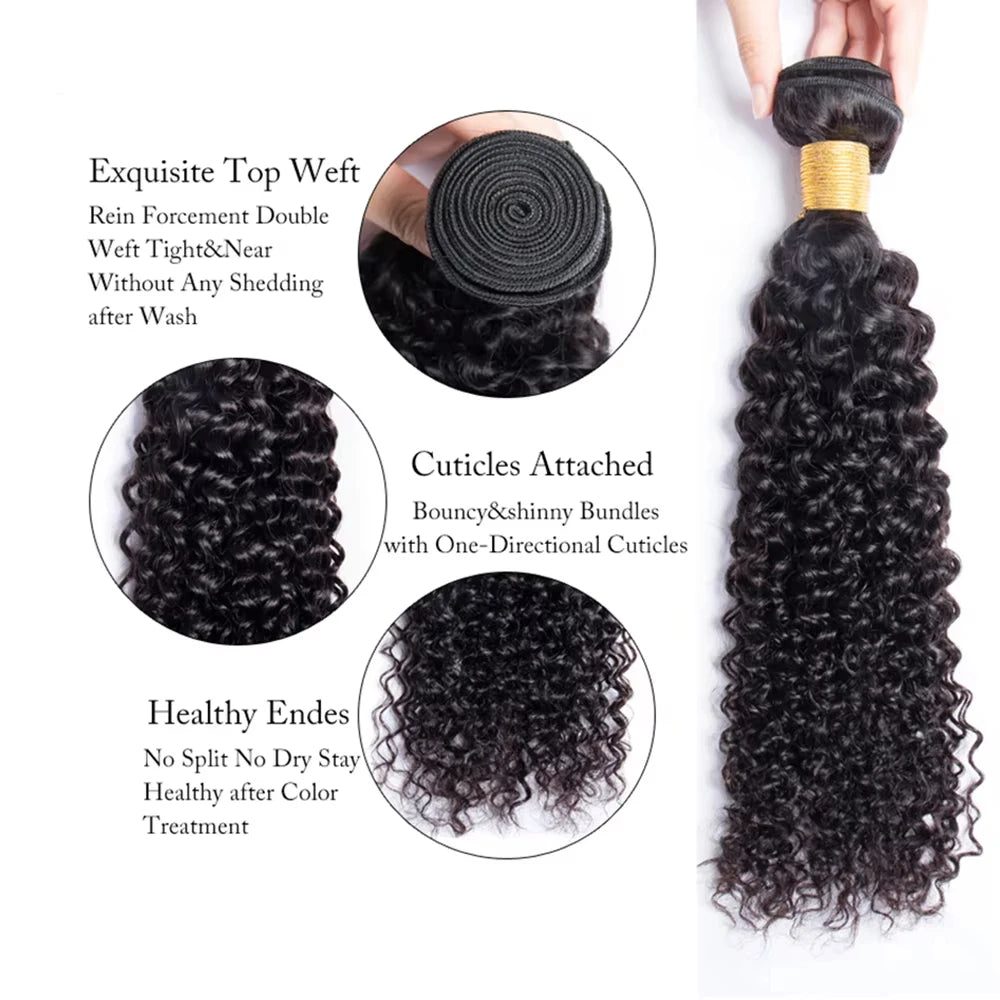 Kinky Curly Bundles 12A Human Hair Extensions Wavy Bundles Hair Weave Wholesale Sale 100% Unprocessed Raw Human Hair