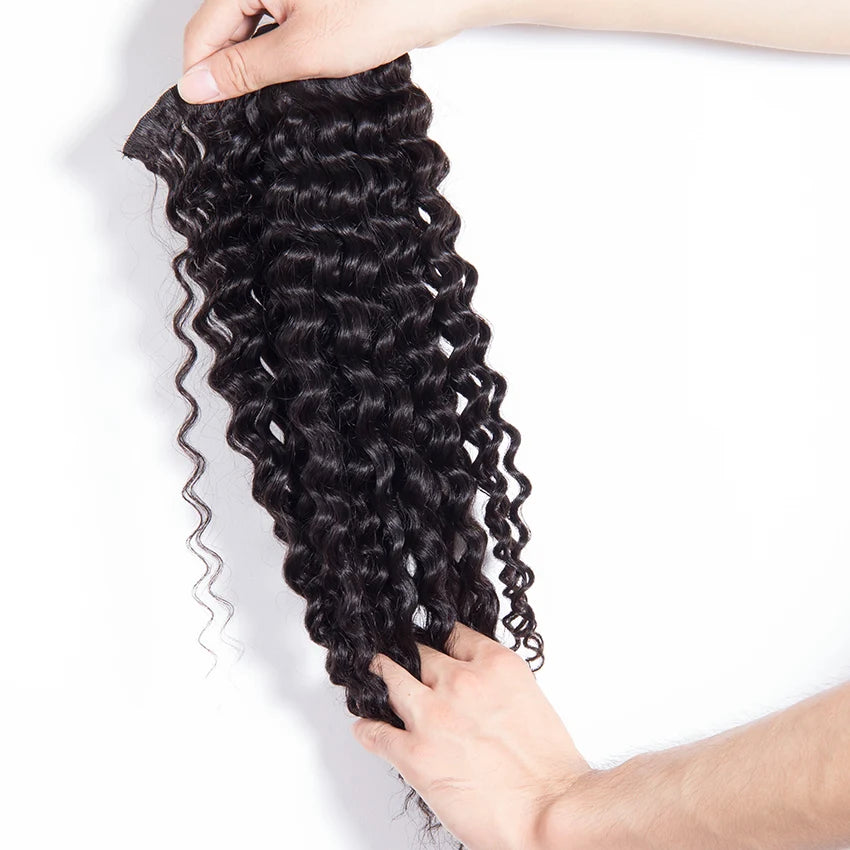 Human Hair Bundles Brazilian Hair Weave Bundles Remy Hair Extensions Deep Curly Water Wave Bundles 30 Inches