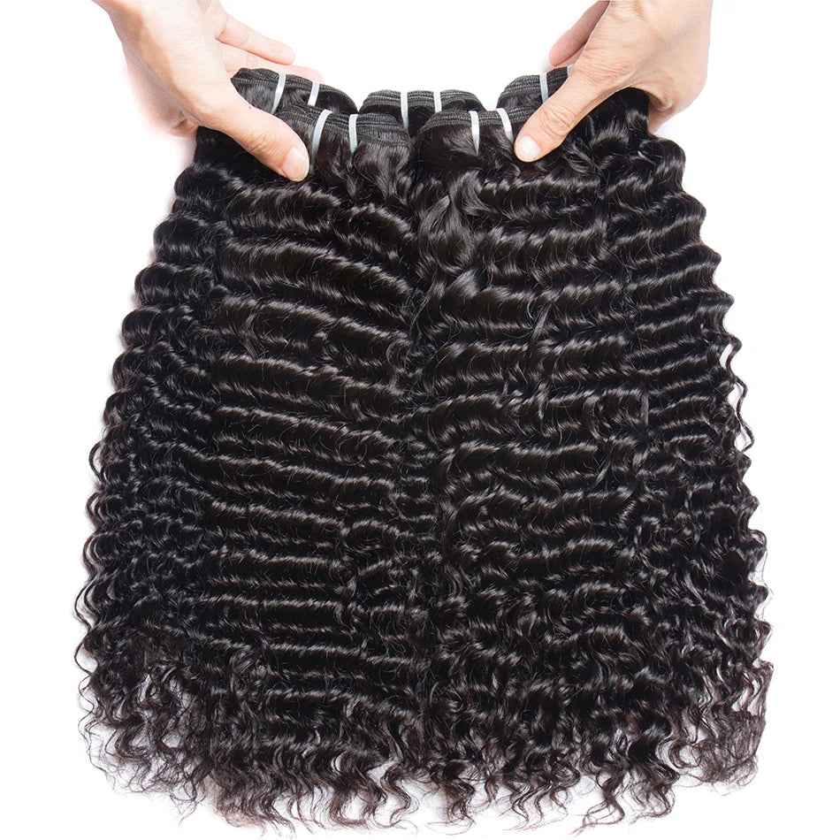 Human Hair Bundles Brazilian Hair Weave Bundles Remy Hair Extensions Deep Curly Water Wave Bundles 30 Inches