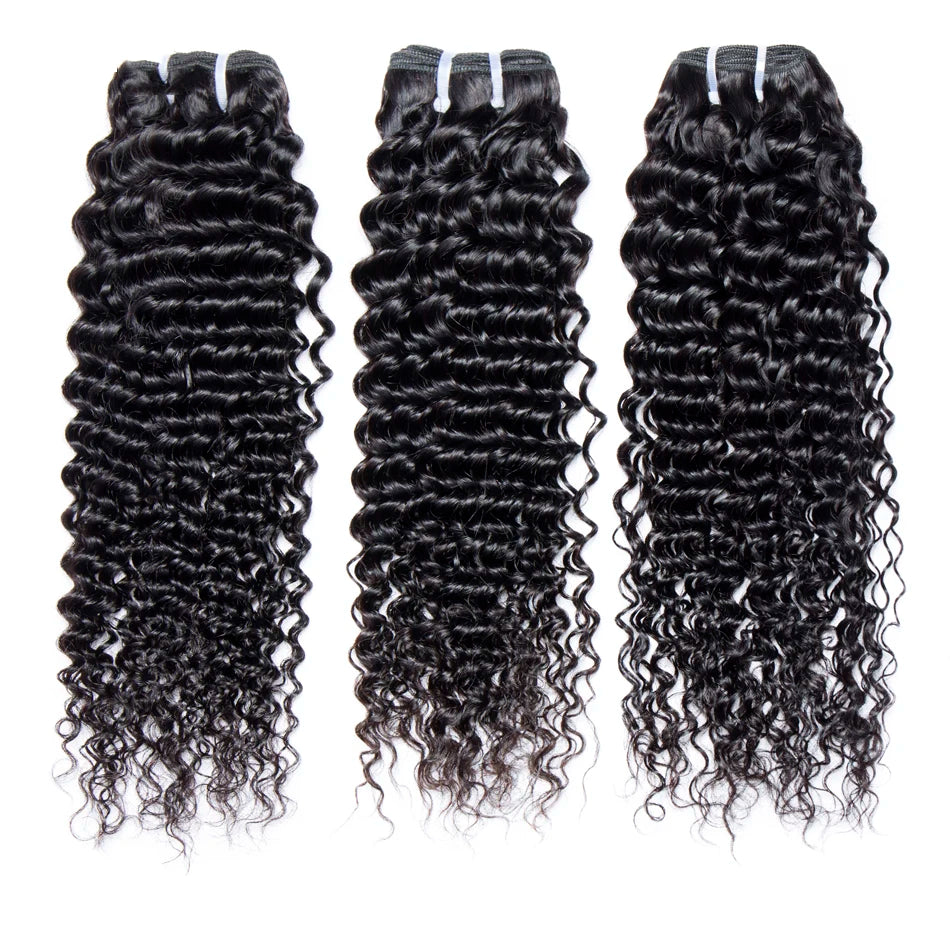 Human Hair Bundles Brazilian Hair Weave Bundles Remy Hair Extensions Deep Curly Water Wave Bundles 30 Inches