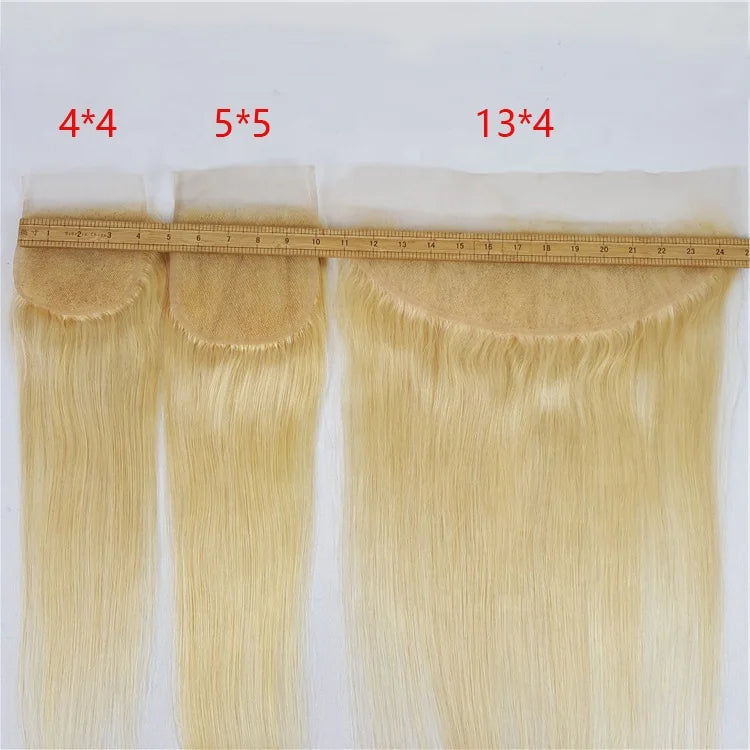 Highknight 613 Blonde Straight Human Hair Weave Bundle Mink Brazilian Virgin Cuticle Aligned Hair Bundles With Closure