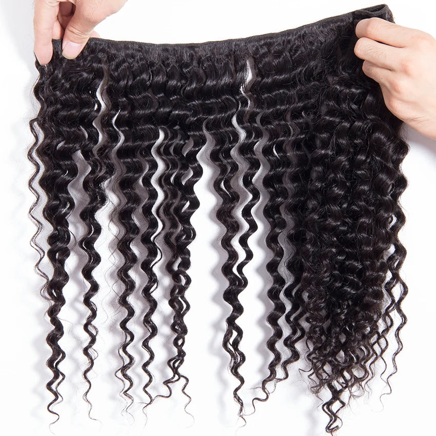 Human Hair Bundles Brazilian Hair Weave Bundles Remy Hair Extensions Deep Curly Water Wave Bundles 30 Inches
